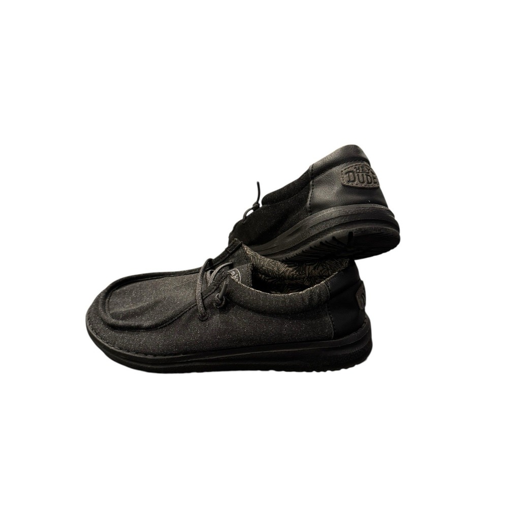 Hey‎ Dude Wally Stretch Jersey Heather Black Kids Youth Slip On Shoes Size 2